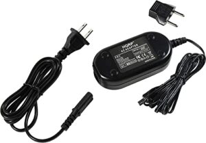 hqrp ac adapter charger compatible with jvc everio gz-mg130 gz-mg130u gz-mg155 gz-mg155u gz-mg255 gz-mg255u gz-mg330 gzmg330 digital camcorder ap-v14u ap-v15u + euro plug adapter
