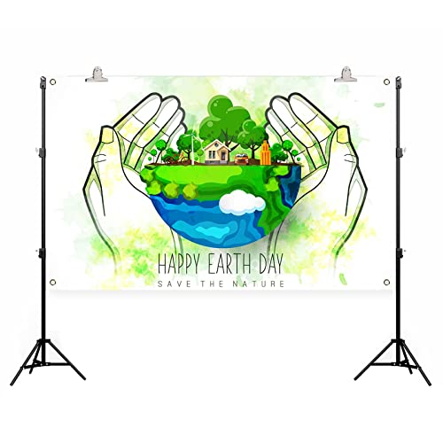 Happy Earth Day Photo Backdrop Save The Nature Banner April 22 Environmental Protection Earth Day Party Deocrations and Supplies for Home Classroom Office