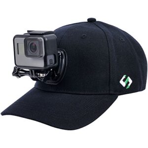 smatree baseball hat with quick release buckle mount adjustable cap compatible for gopro 11/max/hero 10/9/8/7/6/5/4/3 plus/3/dji osmo action cameras (m 57cm-59cm)