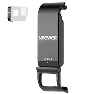 neewer removable battery cover type-c charging port adapter aluminum alloy replacement door compatible with gopro hero 8 black — st18