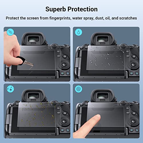 SMALLRIG R3 R5 R5 C Screen Protector, Anti-Scratch Anti-Fingerprint Anti-Bubble Anti-Dust, Hardness Tempered Glass Full Coverage Screen Guard for Canon R3, R5, R5 C [2+2 Pack] - 3674