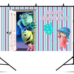 huio Monster Inc Backdrop for Birthday Party Supplies 5x3ft Monster Inc and Boo Theme Baby Shower Banner for Birthday Party Cake Table Decoration, One Size