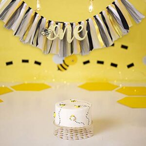 Bee Theme High Chair Banner - Baby First Birthday Party Banner - Smash Cake Photo Prop - 1st Birthday Photo Backdrop (Bee)