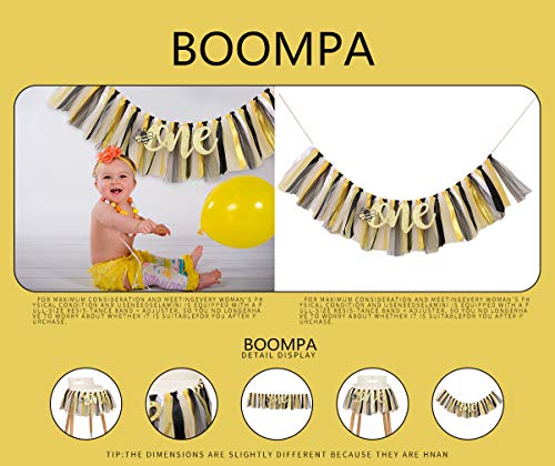 Bee Theme High Chair Banner - Baby First Birthday Party Banner - Smash Cake Photo Prop - 1st Birthday Photo Backdrop (Bee)