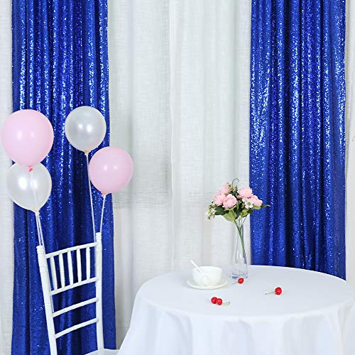 Trlyc 2FT by 8FT Fathers'Day Royal Blue Sequin Curtain Backdrop for Christmas Wedding Party