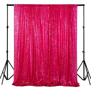 shidianyi 4ftx6ft-sequin backdrop-hot pink-sequin backdrops curtain glitz sequin backdrop photography sparkly backdrop photo booth curtain for your house decoration (hot pink)