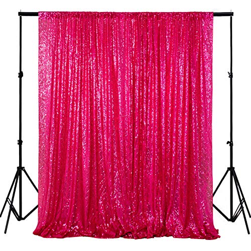 ShiDianYi 4FTx6FT-Sequin Backdrop-Hot Pink-Sequin Backdrops Curtain Glitz Sequin Backdrop Photography Sparkly Backdrop Photo Booth Curtain for Your House Decoration (Hot Pink)