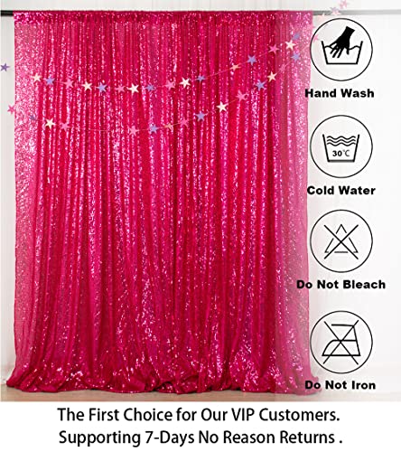 ShiDianYi 4FTx6FT-Sequin Backdrop-Hot Pink-Sequin Backdrops Curtain Glitz Sequin Backdrop Photography Sparkly Backdrop Photo Booth Curtain for Your House Decoration (Hot Pink)