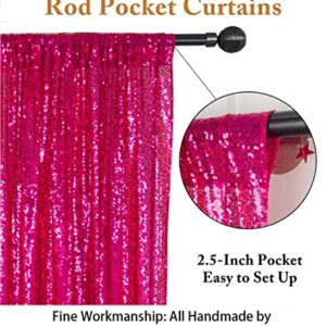 ShiDianYi 4FTx6FT-Sequin Backdrop-Hot Pink-Sequin Backdrops Curtain Glitz Sequin Backdrop Photography Sparkly Backdrop Photo Booth Curtain for Your House Decoration (Hot Pink)