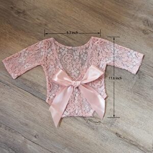 Zeroest Baby Photography Props Lace Newborn Girl Photo Shoot Outfits Hairband Set Infant Princess Costume (Pink)