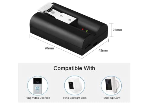 S7 3.65V Rechargeable Li-Ion Battery with Charger Compatible with Video Door Bell 2/3 Camera Battery 6040mAh