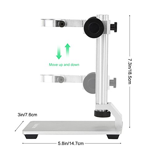 Koolertron Aluminum Alloy Microscope Stand Portable Adjustable Manual Focus Digital USB Microscope Holder Support Adjusted Up and Down