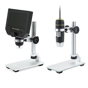 Koolertron Aluminum Alloy Microscope Stand Portable Adjustable Manual Focus Digital USB Microscope Holder Support Adjusted Up and Down