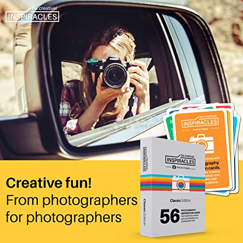 Photography Inspiration Cards, Camera Accessories - XL Card Deck, Photographer Gifts, DSLR Accessory, Photography Accessories, with Camera Cheat Sheet for All Cameras for Photography