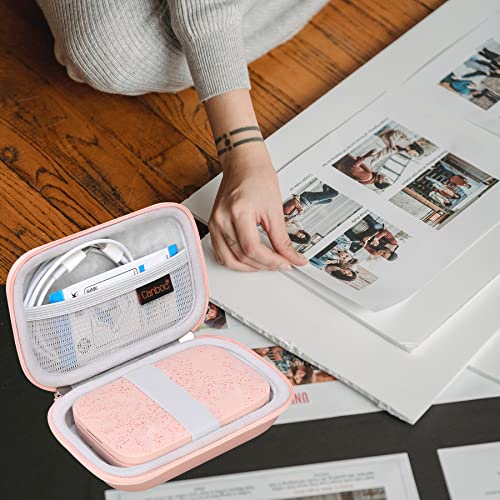 Canboc Carrying Case for HP Sprocket Portable 2x3 Instant Photo Printer, KODAK Step Wireless Mobile Photo Printer, Lifeprint 2x3 Photo Printer, Mesh Bag fit Photo Paper Cable, Rose Gold