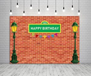 7x5ft red brick wall street backdrop cartoon photography backdrops happy birthday party background party decors decorations baby shower table banner background