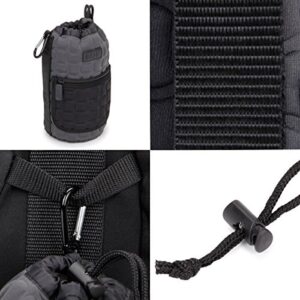 USA GEAR FlexARMOR-X Large Lens Case Pouch with Deluxe Padded Neoprene Protection - Holds Lens up to 70-300mm with Drawstring Opening, Built-in Carabiner Clip, Reinforced Belt Loop and Zippered Pocket