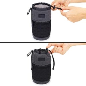 USA GEAR FlexARMOR-X Large Lens Case Pouch with Deluxe Padded Neoprene Protection - Holds Lens up to 70-300mm with Drawstring Opening, Built-in Carabiner Clip, Reinforced Belt Loop and Zippered Pocket