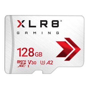 pny xlr8 128gb gaming class 10 u3 v30 microsdxc flash memory card – 100mb/s, class 10, u3, v30, a2, 4k uhd, full hd, uhs-i, micro sd
