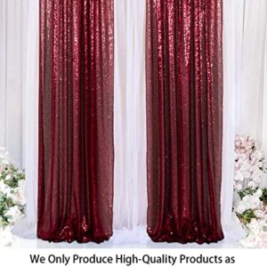 Sequin Curtains 2 Panels Burgundy 2FTx8FT Sequin Photo Backdrop Burgundy Sequin Backdrop Curtain Pack of 2-190222E