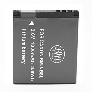 bm premium nb-8l battery for canon powershot a2200 is, a3000 is, a3100 is, a3200 is, a3300 is digital camera