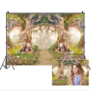 leowefowa 7x5ft vinyl spring backdrop fairy enchanted flower fairytale forest jungle photo background for party photoshoot newborn baby kids children photography studio props enchanted forest backdrop