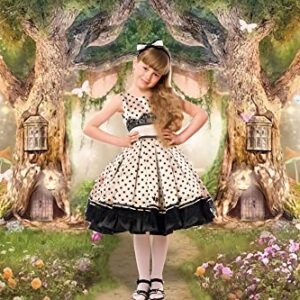 Leowefowa 7x5ft Vinyl Spring Backdrop Fairy Enchanted Flower Fairytale Forest Jungle Photo Background for Party Photoshoot Newborn Baby Kids Children Photography Studio Props Enchanted Forest Backdrop