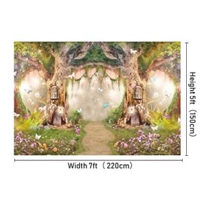 Leowefowa 7x5ft Vinyl Spring Backdrop Fairy Enchanted Flower Fairytale Forest Jungle Photo Background for Party Photoshoot Newborn Baby Kids Children Photography Studio Props Enchanted Forest Backdrop