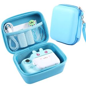minibear kids camera case compatible kids camera, case for camera for kids and kids action camera accessories, 6.1 x 4.9 x 3.4 inch shockproof storage box fits for most kids camera (blue)