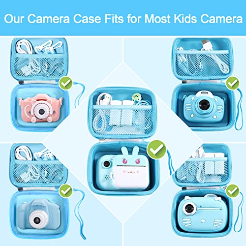 MINIBEAR Kids Camera Case Compatible Kids Camera, Case for Camera for Kids and Kids Action Camera Accessories, 6.1 x 4.9 x 3.4 inch Shockproof Storage Box fits for Most Kids Camera (Blue)