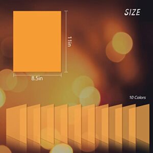 Sakolla 10Pcs Colored Lighting Gel Filters - Correction Gel Light Filter, Transparent Color Overlays Film Plastic Sheets 8.5 x 11 Inch (Halloween Orange)