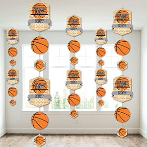big dot of happiness nothin’ but net – basketball – baby shower or birthday party diy dangler backdrop – hanging vertical decorations – 30 pieces