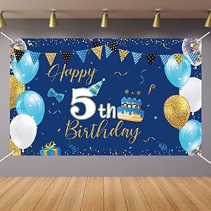 boys 5th birthday party decoration photography backdrop boy toddler little man fifth birthday cake table decor banner