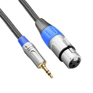 tisino xlr to 3.5mm microphone cable, xlr female to 1/8 inch mic cord for camcorders, dslr cameras, computer recording device, and more – 3.3 feet