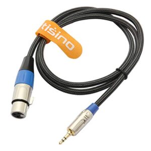 tisino XLR to 3.5mm Microphone Cable, XLR Female to 1/8 inch Mic Cord for Camcorders, DSLR Cameras, Computer Recording Device, and More - 3.3 feet
