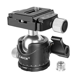 low profile ball head, cavix h-29s camera tripod head metal ball head with arca swiss quick release plate bubble level load capacity 22 lbs/10kg…