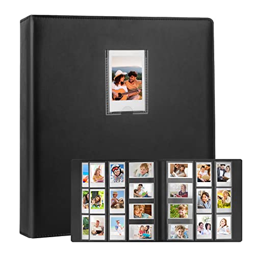 640 Pockets Photo Album for Fujifilm Instax Mini Camera, Polaroid Snap PIC-300 Z2300 Instant Camera, 2x3 Photo Album Book for Fujifilm Instax Mini 11 12 9 Evo 90 70 40 8 7 LiPlay Instant Camera (black)