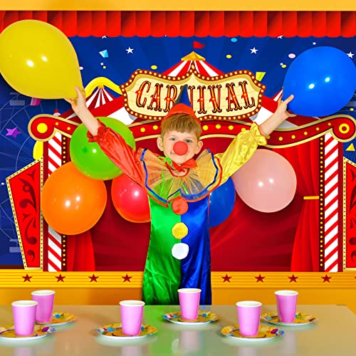 Big Circus Theme Party Decorations Carnival Circus Tent Backdrop Party Decorations Carnival Banner for Kids Birthday Party Decorations Supplies, 6 x 3 ft