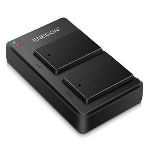 enegon 2 pack lp-e17 camera battery 1040mah with micro usb dual charger for canon rebel sl2, t6i, t6s, t7i, eos m3, m5, m6, eos 200d,250d, 77d, 750d, 760d, 800d, 8000d, kiss x8i, rp digital slr camera