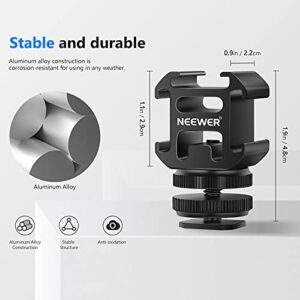 NEEWER Camera Hot Shoe Mount Adapter with Triple Cold Shoe Mounts for Mic LED Video Light Field Monitor, Aluminum Alloy Shoe Mount Compatible with Canon Nikon Sony DSLR Camera Camcorder