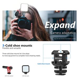 NEEWER Camera Hot Shoe Mount Adapter with Triple Cold Shoe Mounts for Mic LED Video Light Field Monitor, Aluminum Alloy Shoe Mount Compatible with Canon Nikon Sony DSLR Camera Camcorder