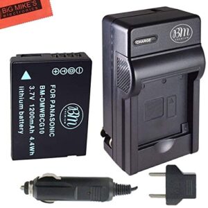 bm dmw-bcg10 battery and charger for panasonic lumix dmc-3d1, sz8, tz6, tz7, tz8, tz10, tz18, tz19, tz20, tz25, tz30, tz35, zr1 zr3 zs1, zs3 zs5 zs6 zs7 zs8 zs9 zs10 zs15 dmc-zs19 zs20, zs25, zx1 zx3