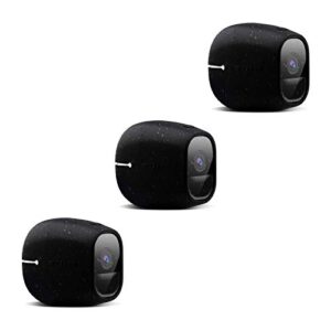silicone skins compatible for arlo pro and arlo pro 2 cameras, taken protective case cover for arlo pro 2 and pro security camera, for arlo accessories (3 pack, black)