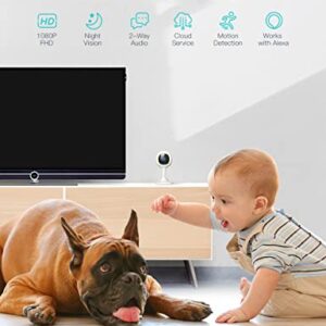 Baby Monitor 1080P FHD WiFi Security Indoor Camera Smart Pet Camera 103° Wide-Angle Two-Way Audio, 940nm Night Vision,Motion Detection, Compatible with Alexa