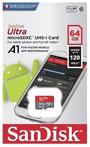 SanDisk Ultra 64GB Micro SD Card for Motorola Phone Works with Moto G Power (2021), One 5G Ace, Moto G Play (SDSQUA4-064G-GN6MN) Bundle with (1) Everything But Stromboli MicroSDXC Memory Card Reader