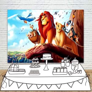 Lion King Backdrop for Baby Shower 7x5 Vinyl Backgrounds for Photography Birthday Party Baby Boy Shower for Backdrops Custom Name and Age