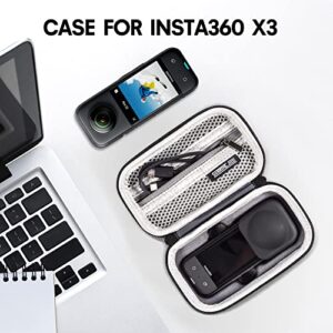 Tomat 3 in 1 Accessories Bundle for Insta360 X3, Silicone Case, Screen Tempered Film, Carrying Case Accessories kit for Insta360 X3 Camera