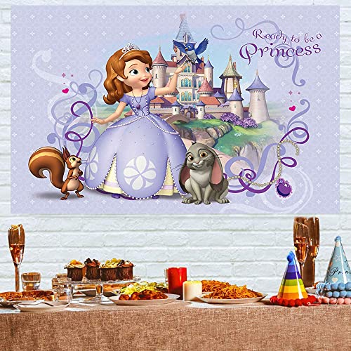 Withu Purple Backdrop Dreamy Castle Fairy Ready to Be A Princess Sofia Kids Girls Baby Birthday Theme Party Photo Photography Background Banner