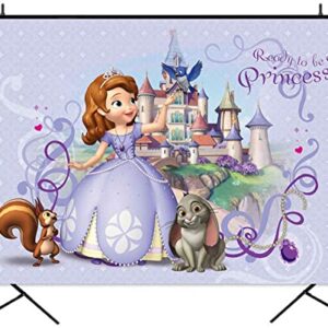 Withu Purple Backdrop Dreamy Castle Fairy Ready to Be A Princess Sofia Kids Girls Baby Birthday Theme Party Photo Photography Background Banner