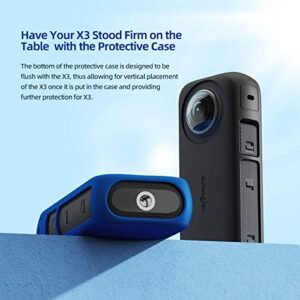 Rszfnjxry Silicone Protective Cover Case and Lens Guards Cap for Insta360 x3,Bundle Include 1pc Black Silicone Case+2pcs Lens Guards Cap